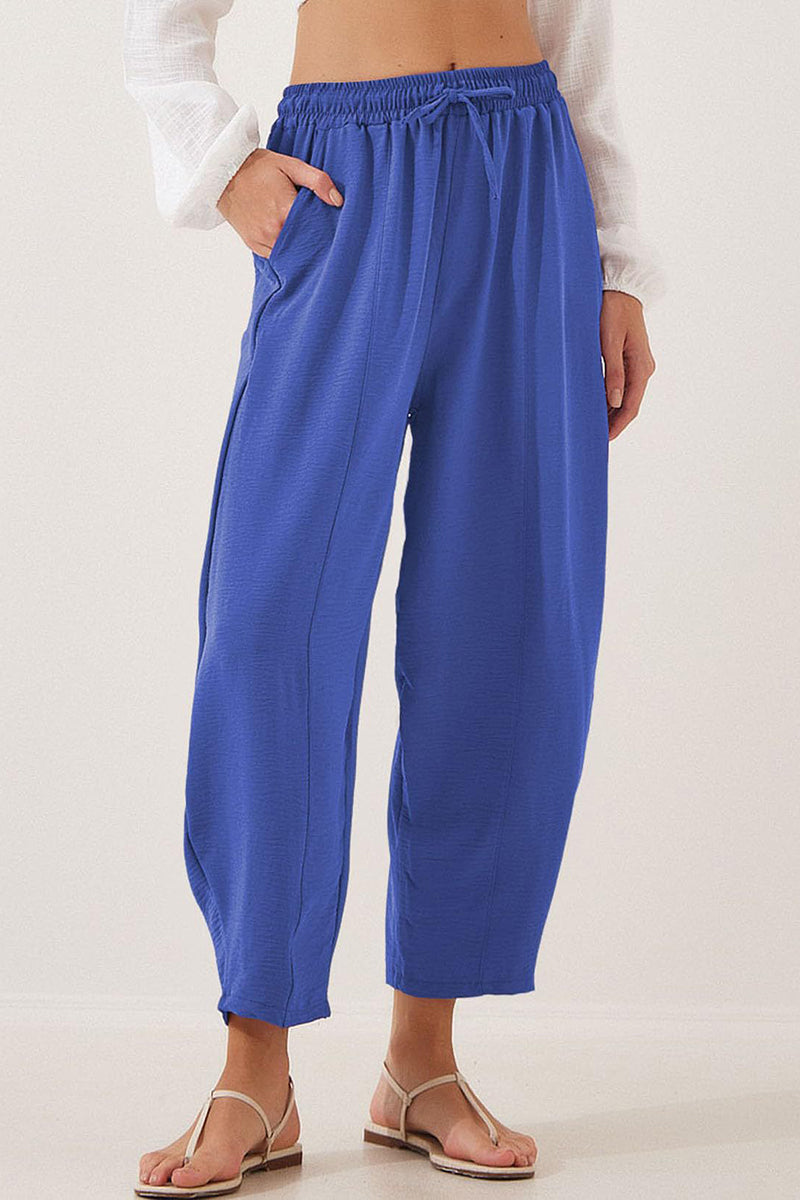 Relaxed Fit Drawstring Casual Pants