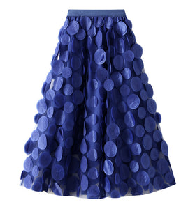 Polka Dot Circle Midi Skirt