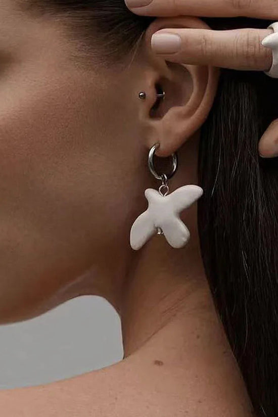 Dove Motif Hoop Earrings