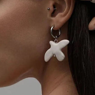 Dove Motif Hoop Earrings