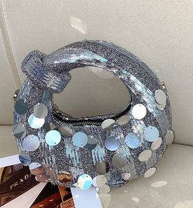 Shimmering Sequin Circle Handbag