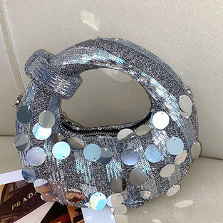Shimmering Sequin Circle Handbag
