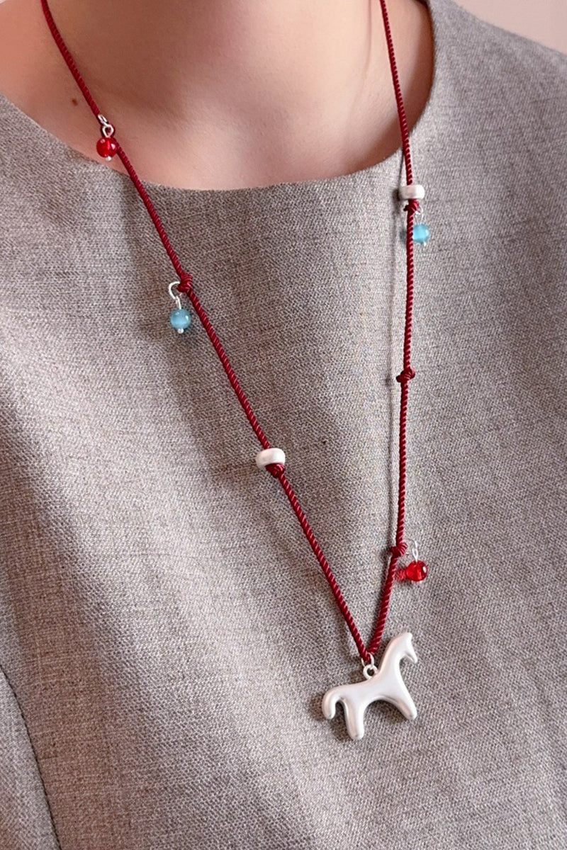 Abstract Pendant Layered Necklace