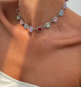 Heart-Shaped Gemstone Necklace