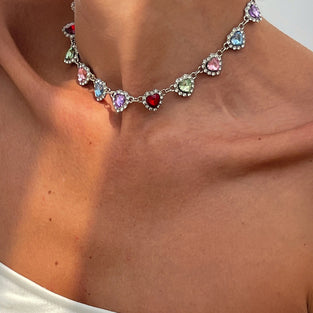 Heart-Shaped Gemstone Necklace