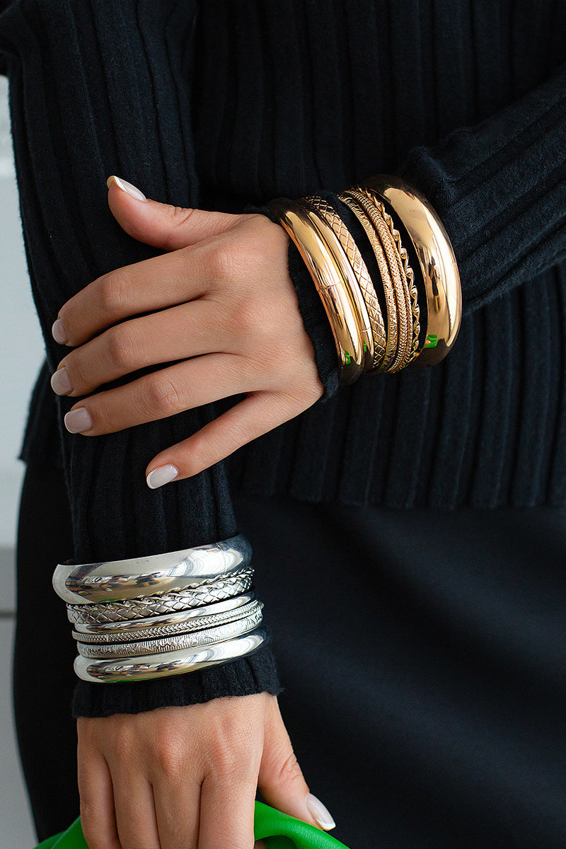 Elegant Gold Bangle Bracelet Set