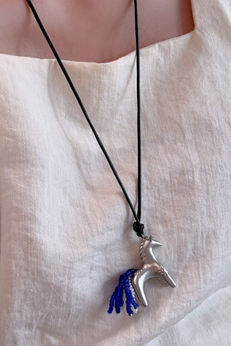 Horse Charm Beaded Necklace