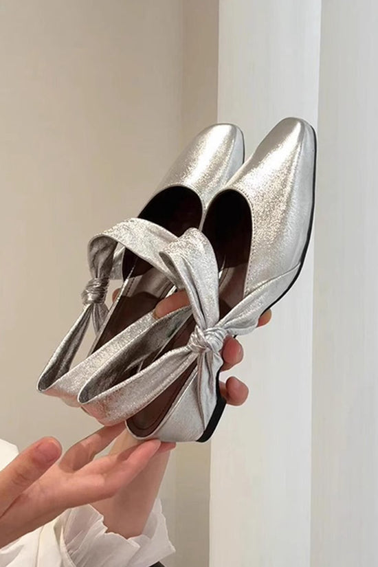 Elegant Knot-Tie Ballet Flats