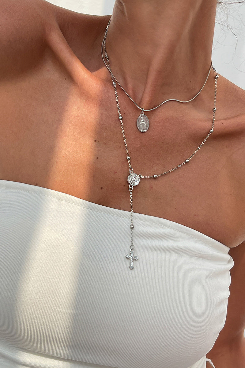 Layered Cross Pendant Necklace