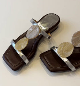 Modern Geometric Embellished Sandals