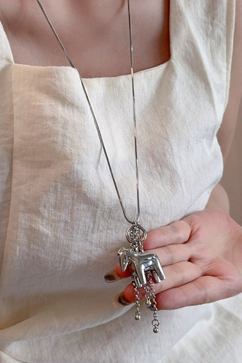 Sleek Horse Pendant Necklace