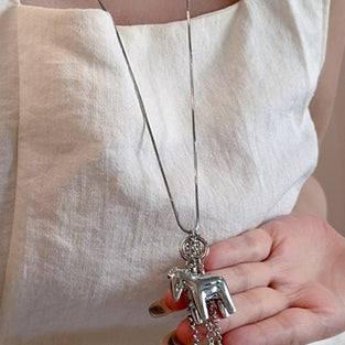 Sleek Horse Pendant Necklace