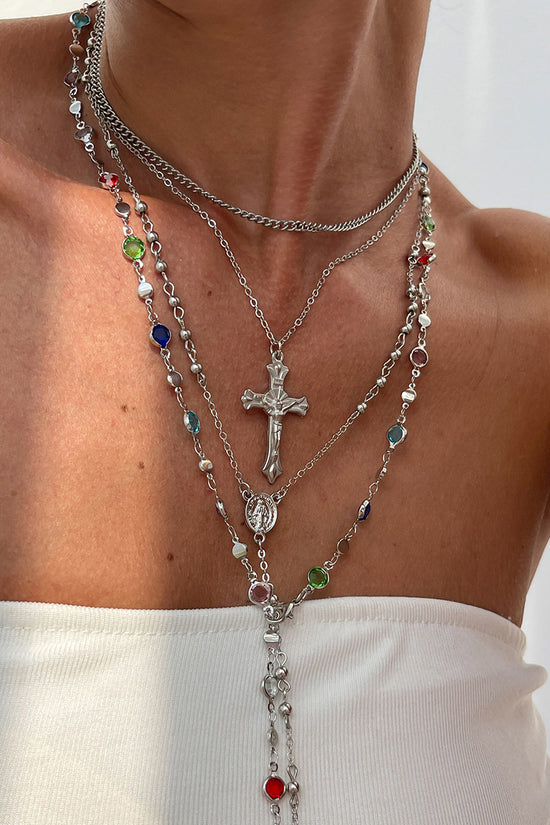 Layered Cross Pendant Necklace