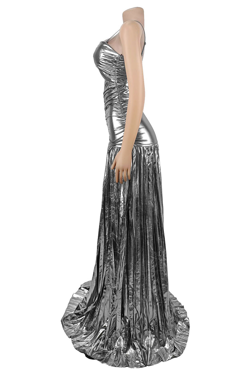 Cutout Gathered Casual Maxi Dress