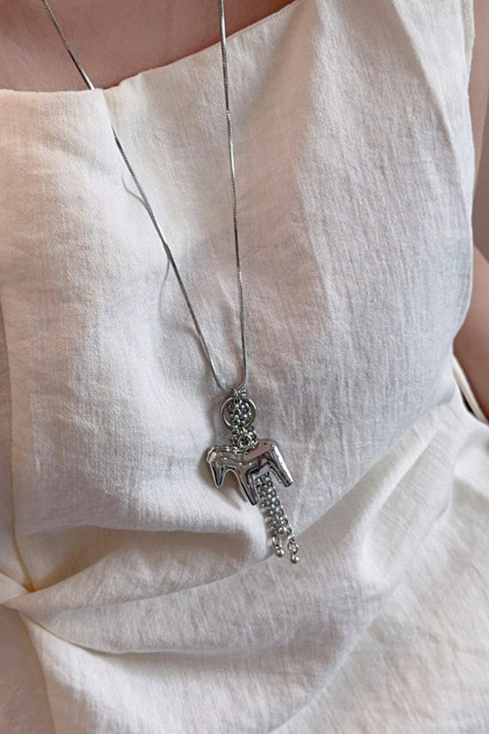 Sleek Horse Pendant Necklace