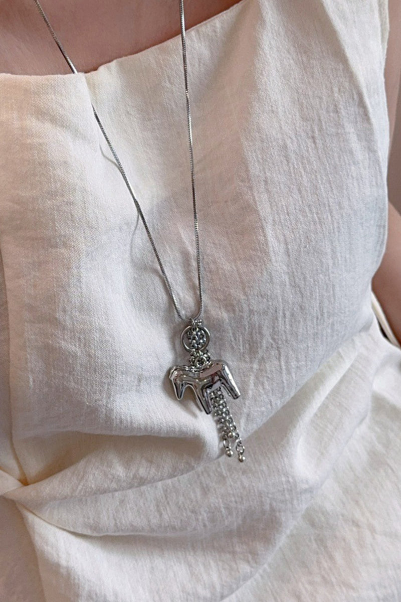 Sleek Horse Pendant Necklace