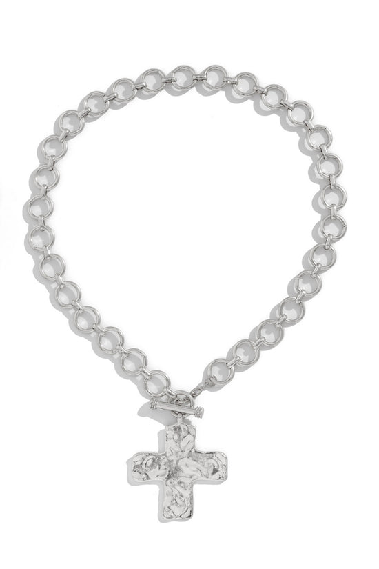Chunky Chain Cross Pendant Necklace