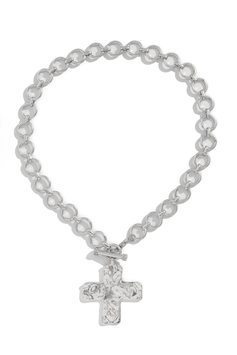 Chunky Chain Cross Pendant Necklace