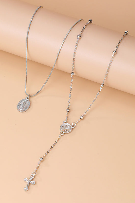 Layered Cross Pendant Necklace