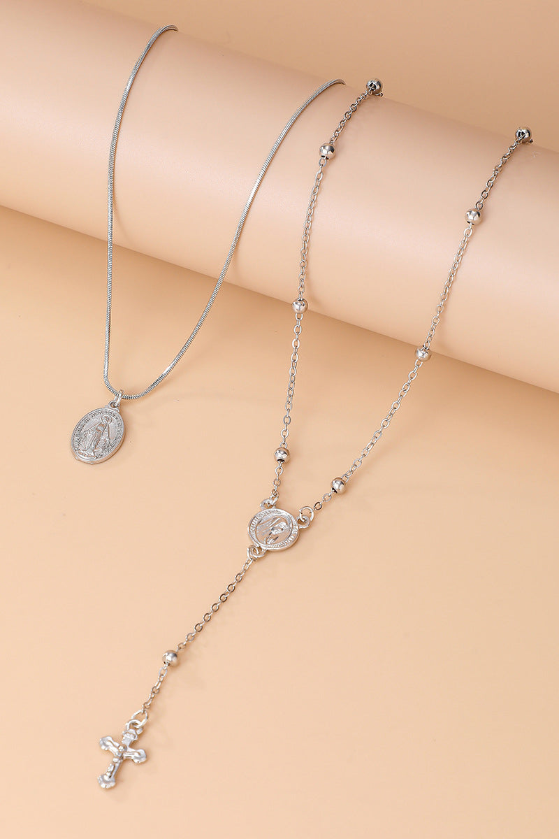 Layered Cross Pendant Necklace