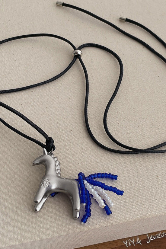 Horse Charm Beaded Necklace