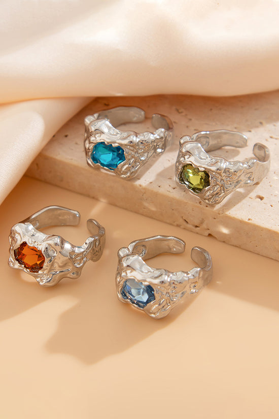 Geometric Gemstone Statement Ring