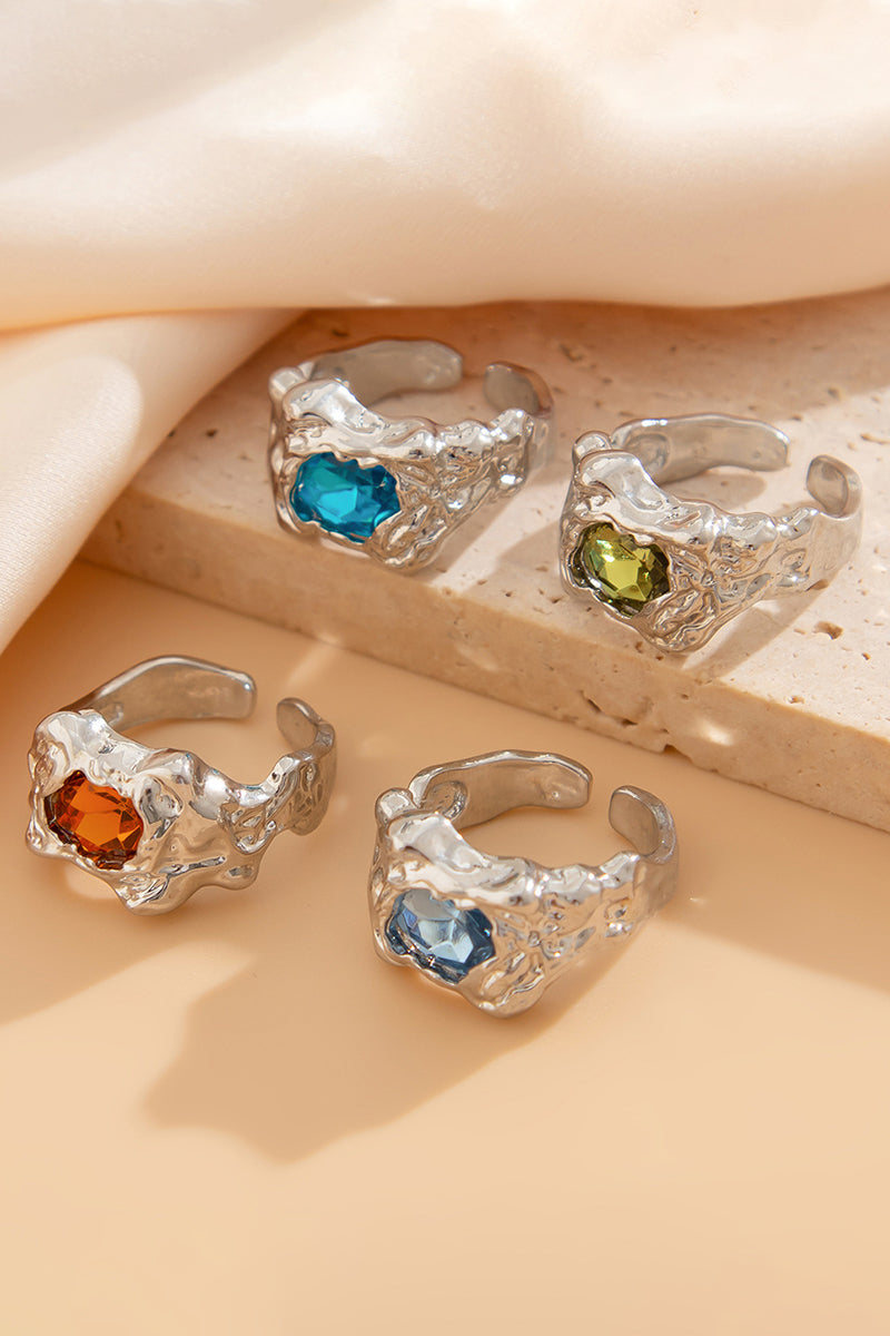 Geometric Gemstone Statement Ring