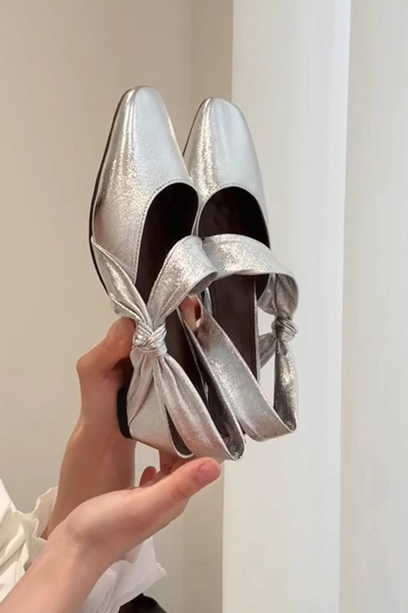 Elegant Knot-Tie Ballet Flats