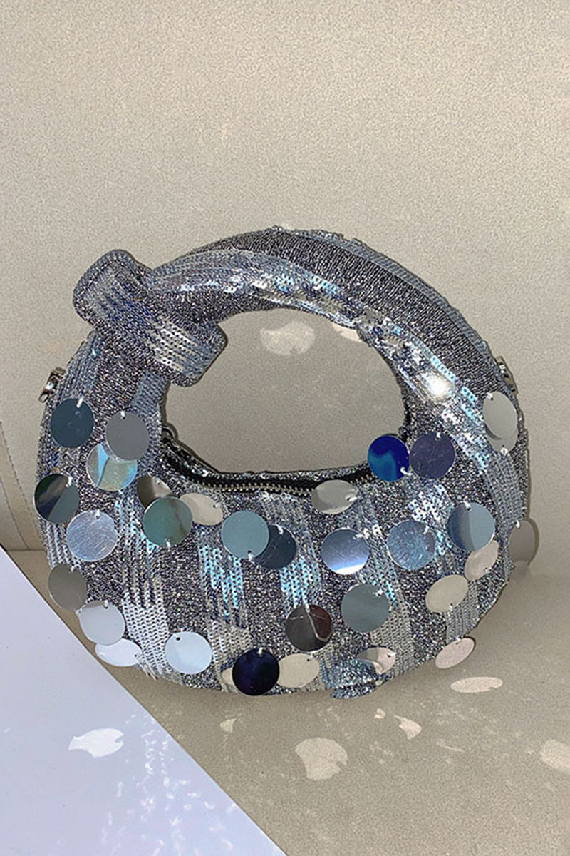 Shimmering Sequin Circle Handbag