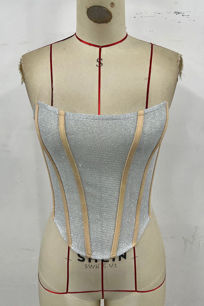 Sparkling Strapless Corset Top