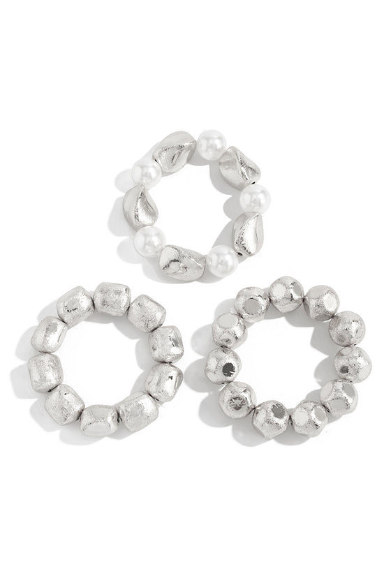 Chunky Pearl and Gold Tone Bracelet