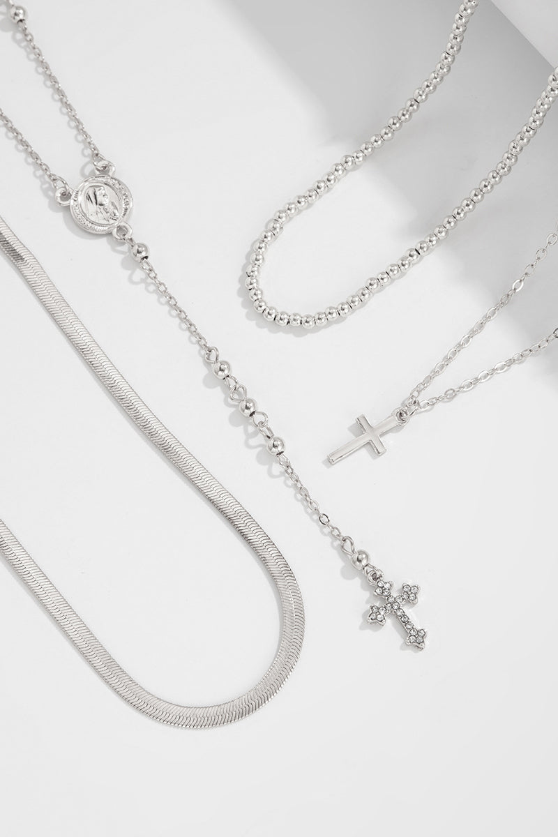 Layered Cross Pendant Necklace