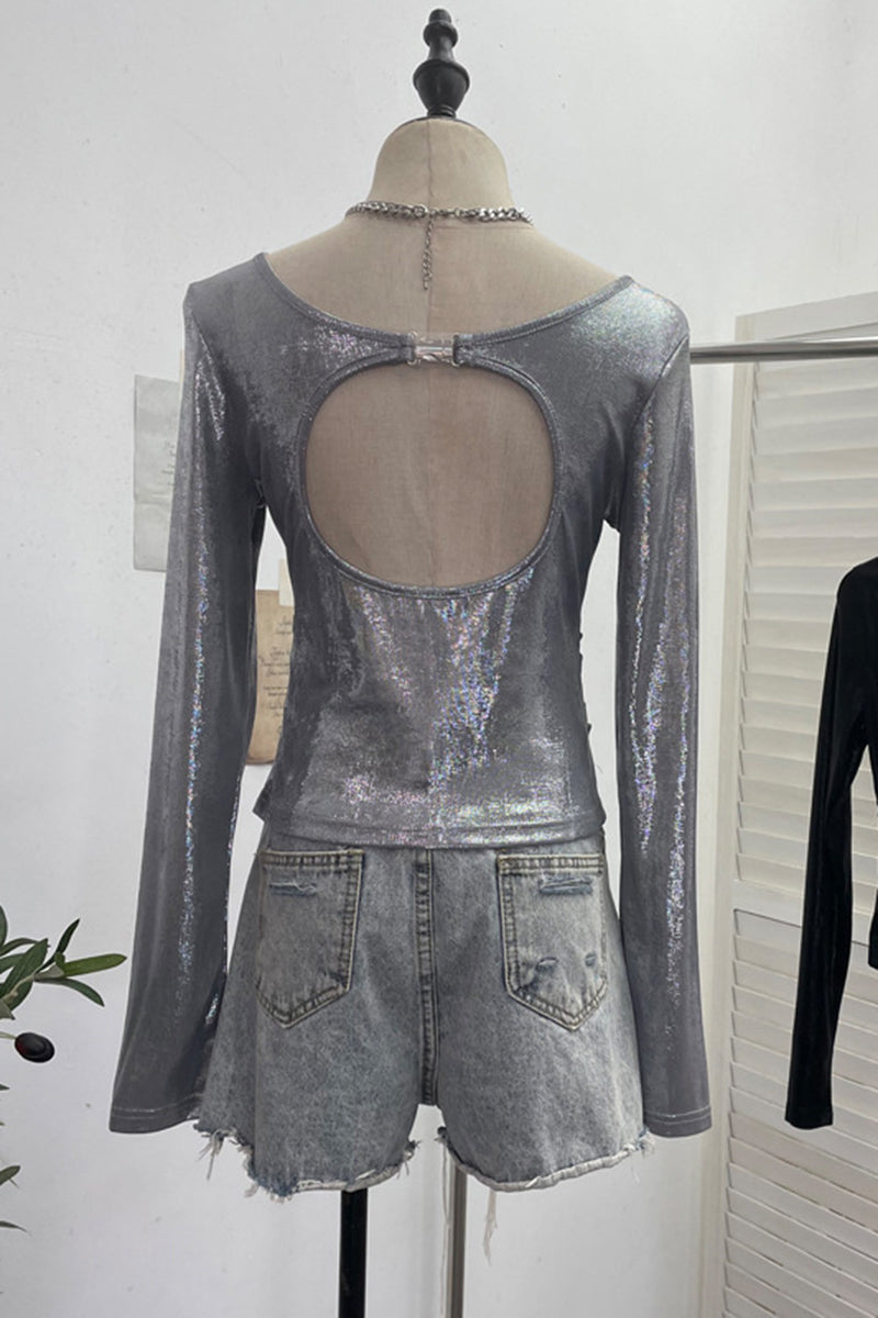 Elegant Long Sleeve Bodycon T-Shirt