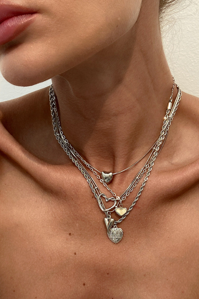 Heart Charm Layered Necklace
