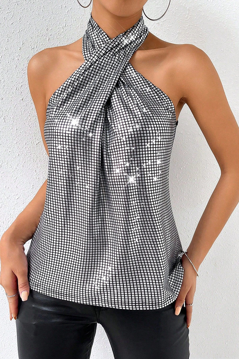 Crisscross Sparkle Tank Top