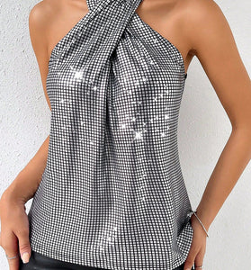 Crisscross Sparkle Tank Top