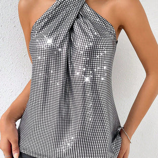Crisscross Sparkle Tank Top