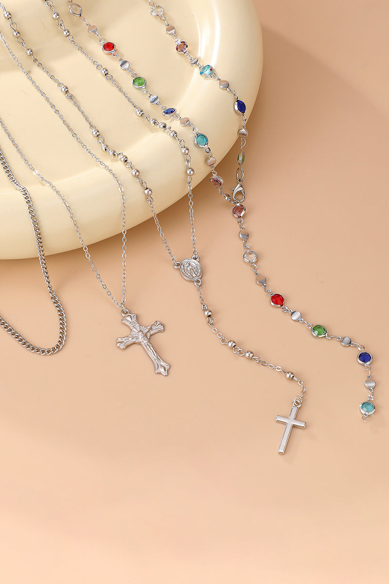 Layered Cross Pendant Necklace