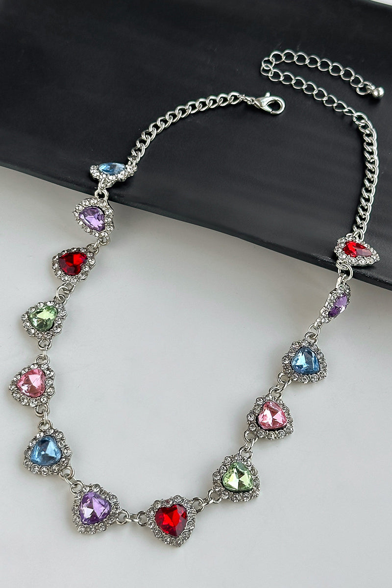 Heart-Shaped Gemstone Necklace