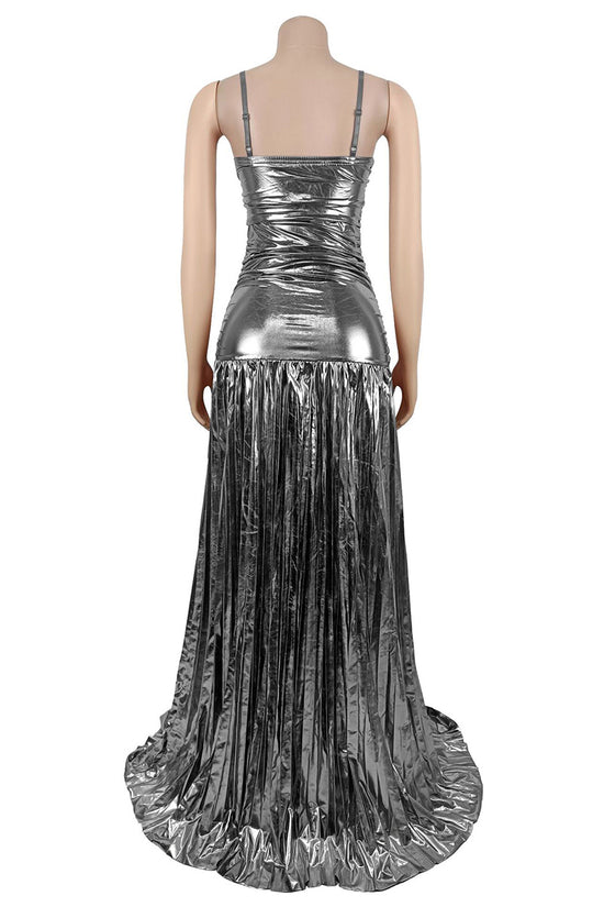 Cutout Gathered Casual Maxi Dress