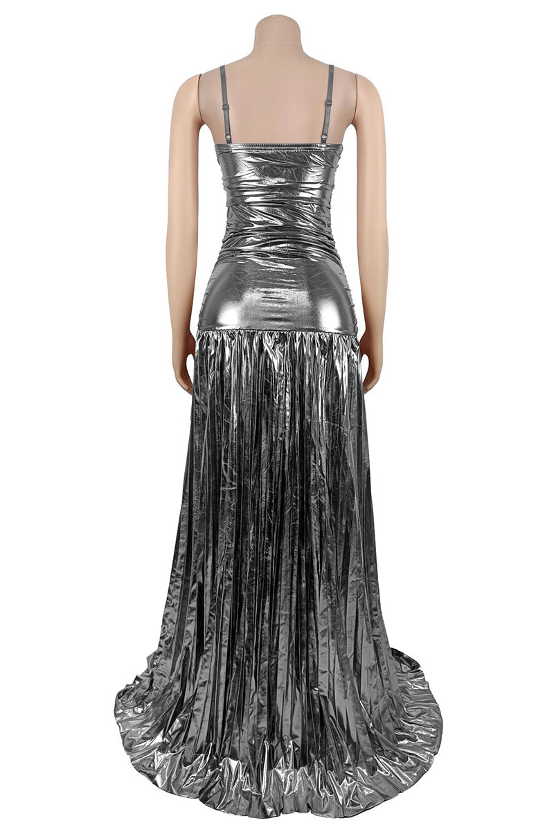 Cutout Gathered Casual Maxi Dress