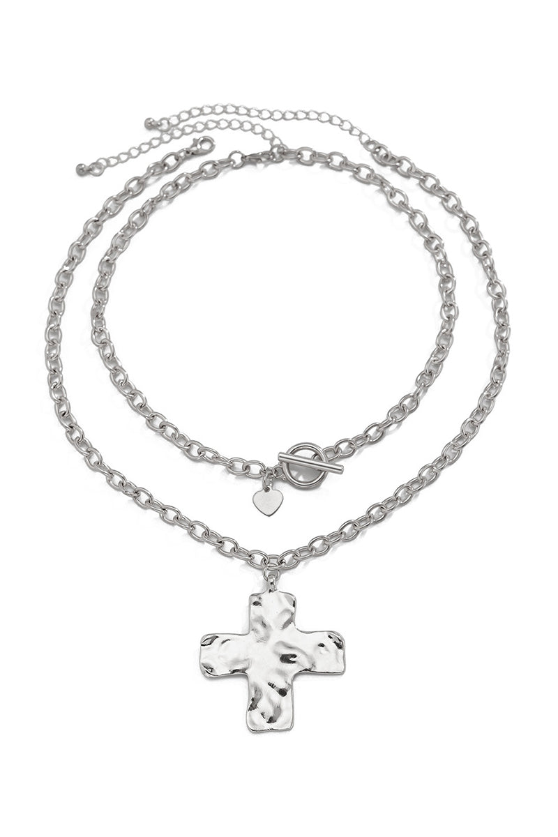 Chunky Chain Necklace with Cross Pendant