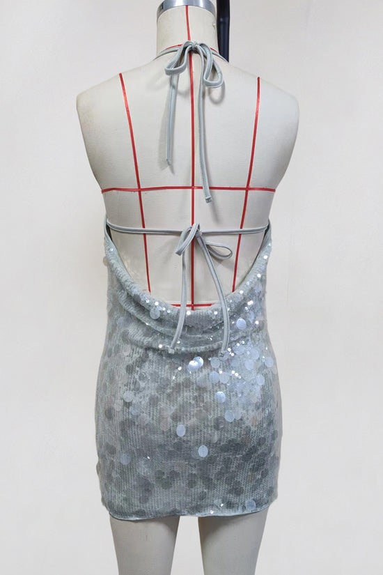 Halter Sequin Bodycon Mini Dress