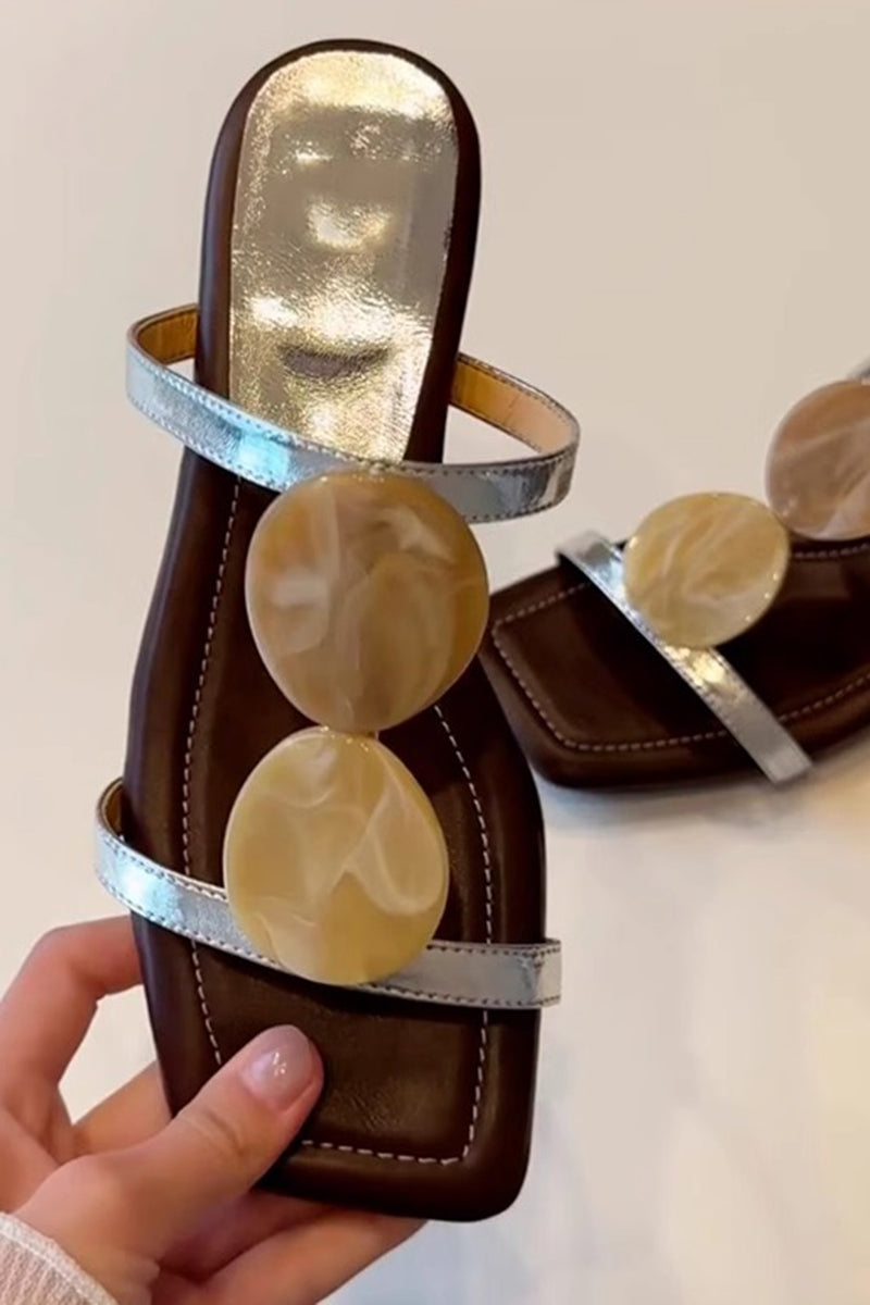 Modern Geometric Embellished Sandals