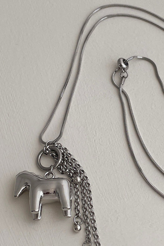 Sleek Horse Pendant Necklace