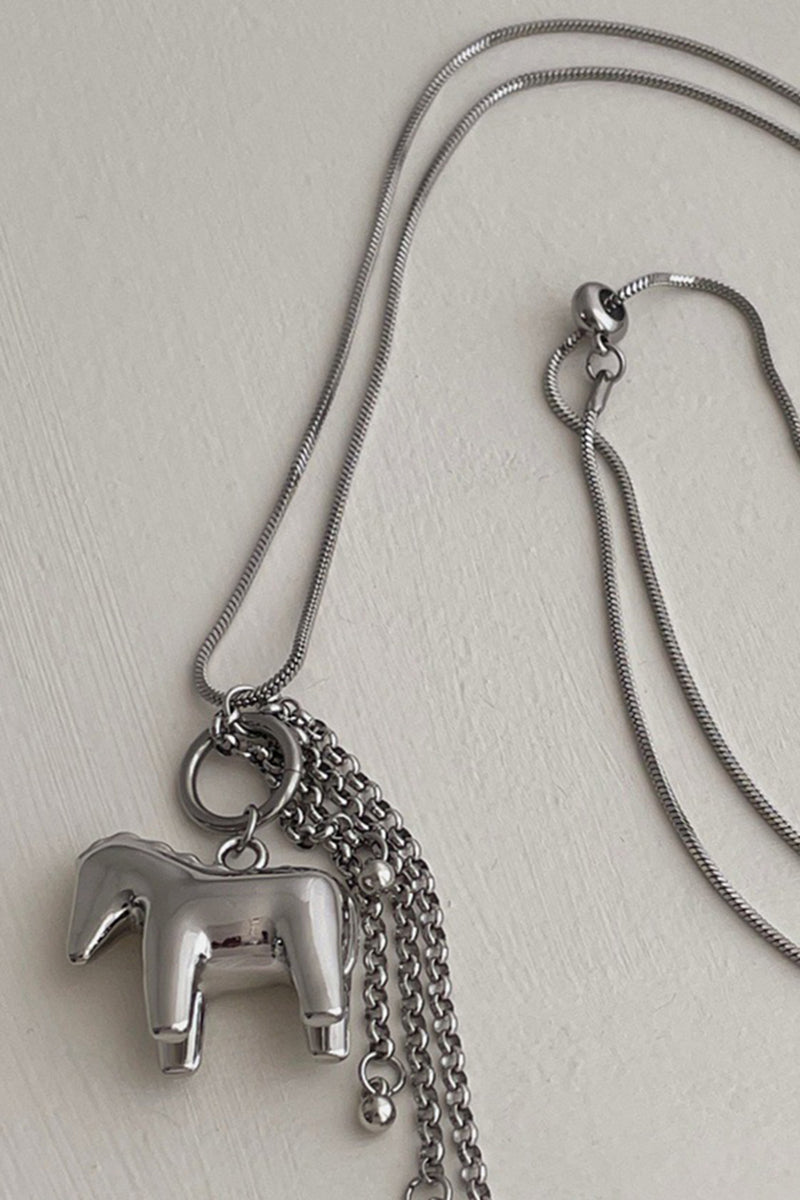 Sleek Horse Pendant Necklace