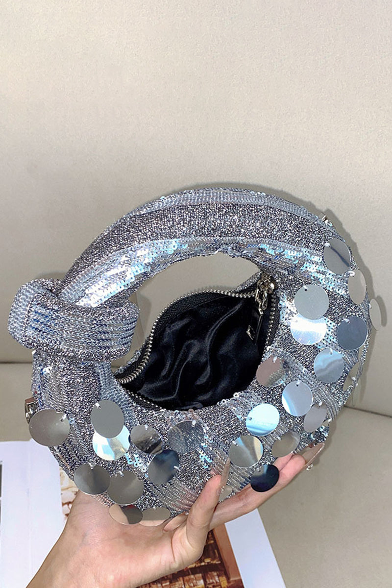 Shimmering Sequin Circle Handbag
