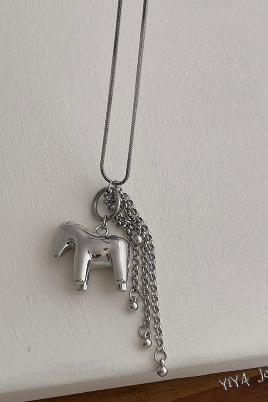 Sleek Horse Pendant Necklace