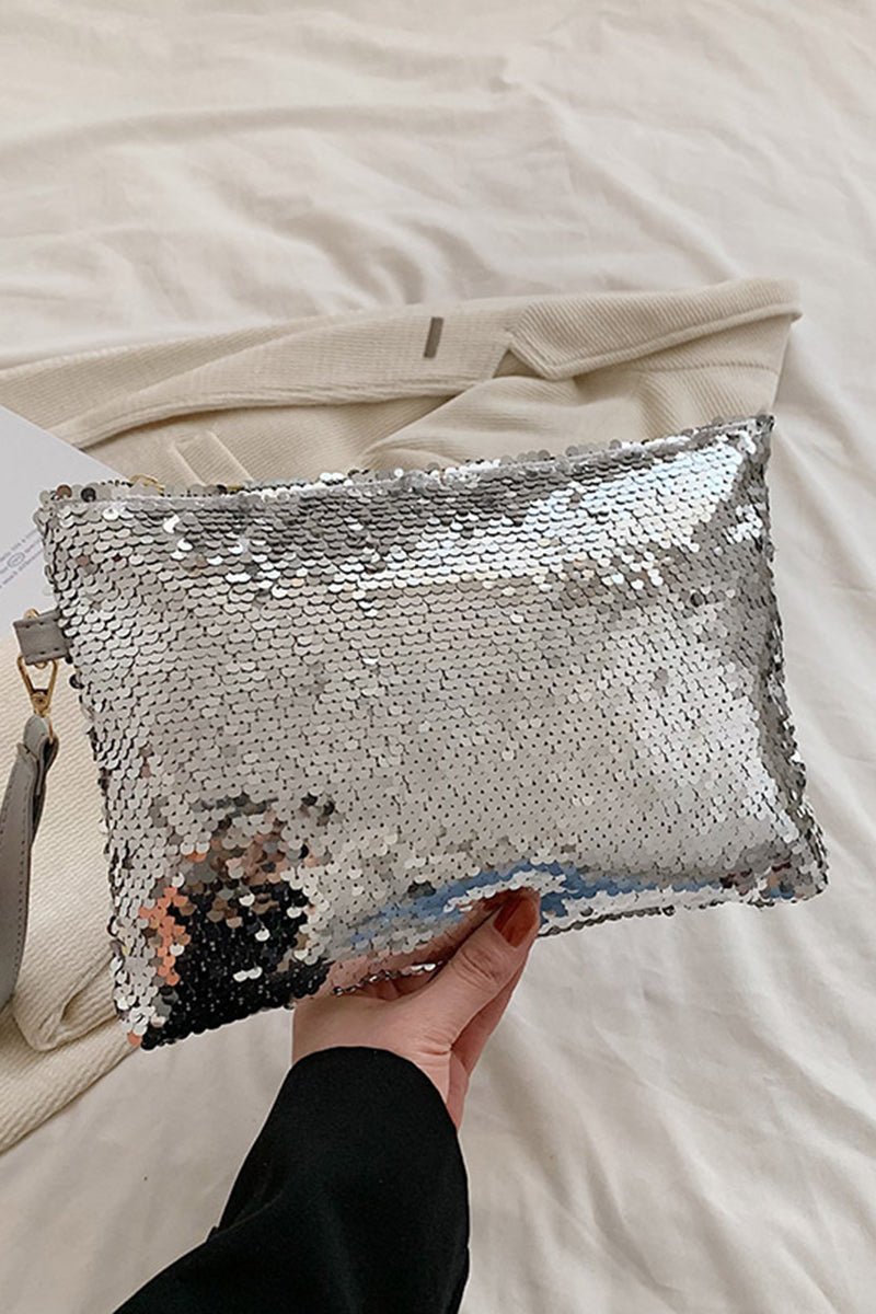 Sequin Clutch with Wrist Strap
