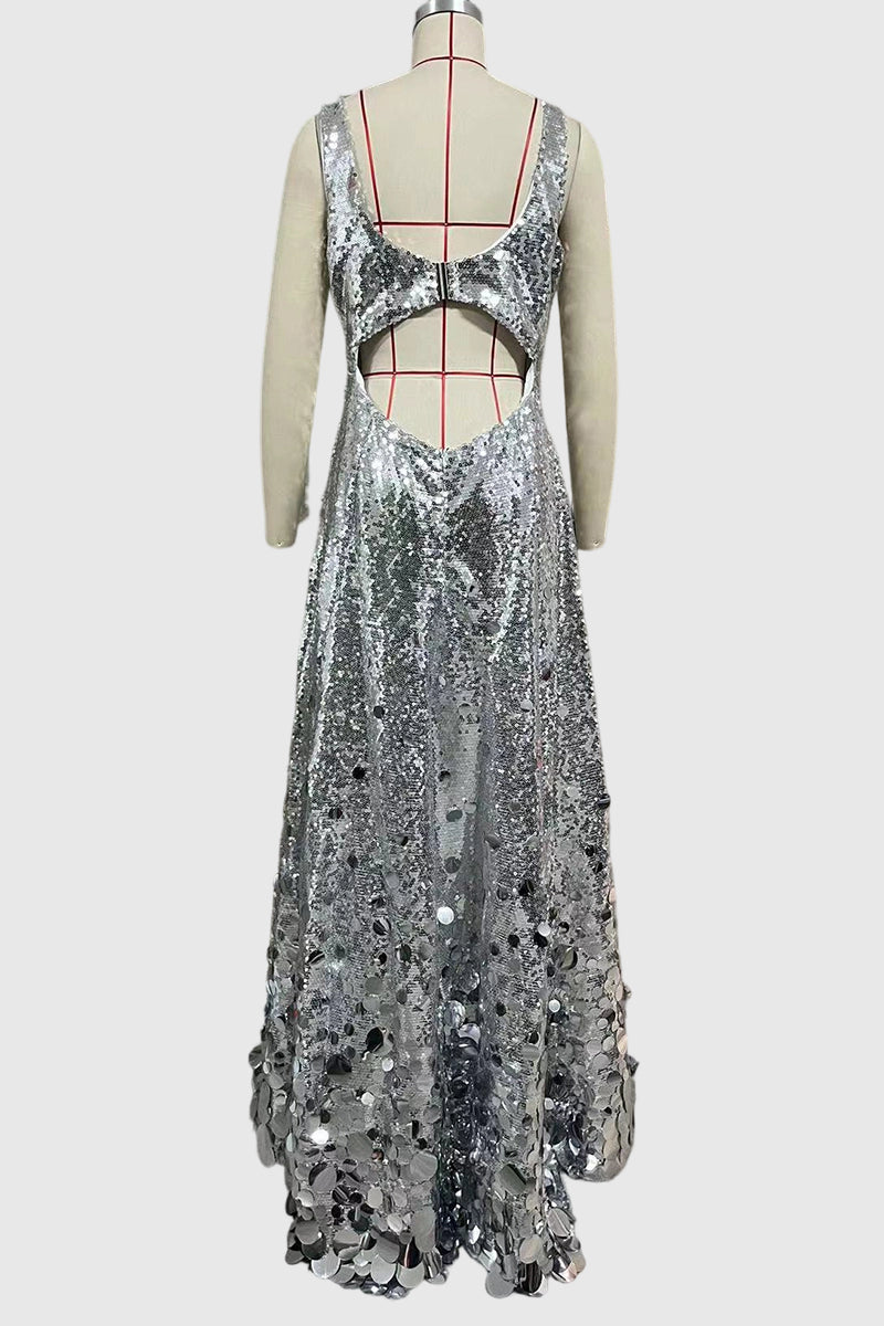 Sequin Sleeveless Evening Dress
